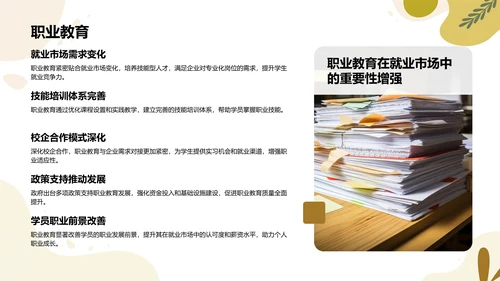 橙色扁平风教育行业年终总结PPT模板
