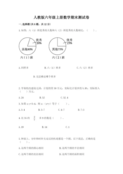 人教版六年级上册数学期末测试卷带答案（模拟题）.docx
