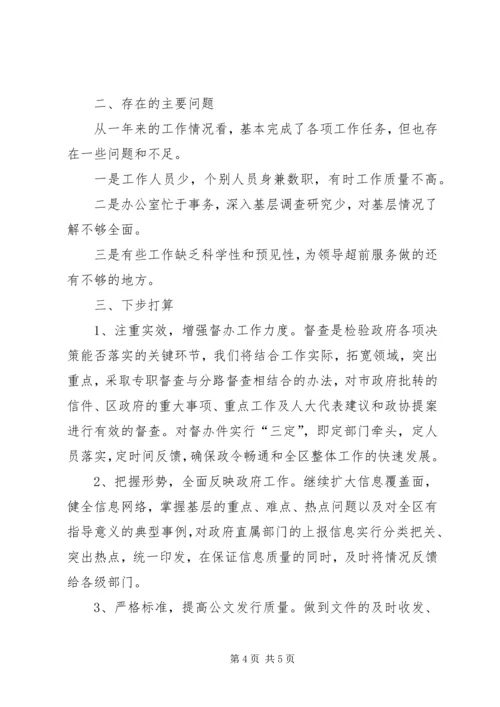 政府办工作总结及来年工作安排(1).docx