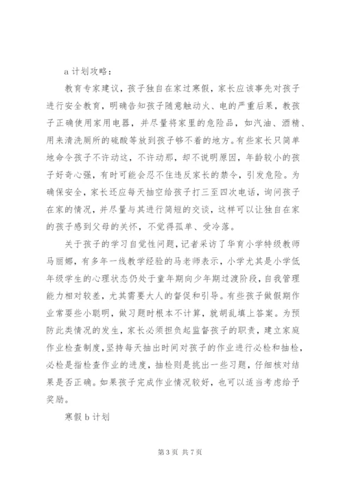 小学生寒假学习计划书范文.docx