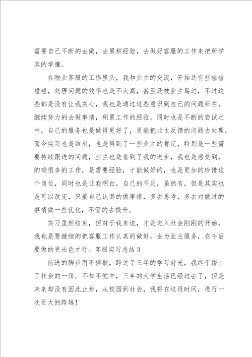 客服实习总结13篇