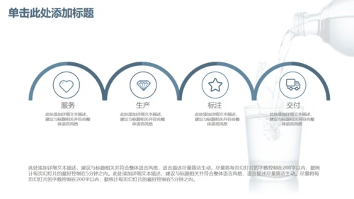 商务简约健康饮用水通用PPT模板
