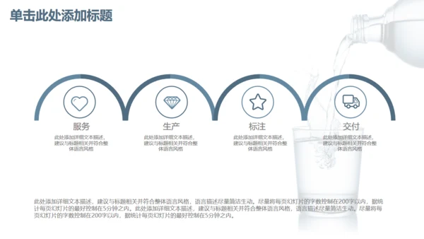 商务简约健康饮用水通用PPT模板