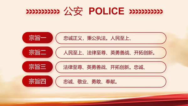 红色大气公安警察工作汇报PPT动态模板