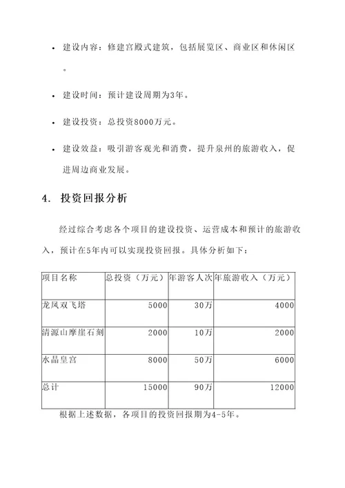 泉州旅游地标建设方案