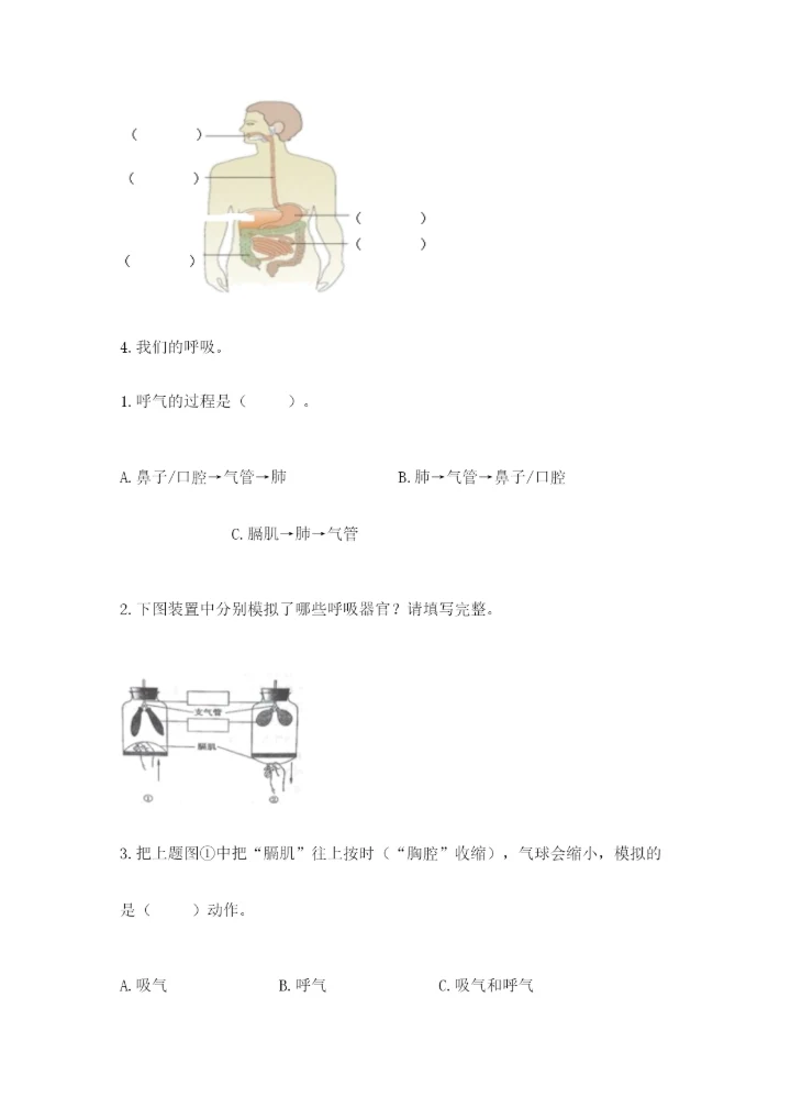 教科版四年级上册科学期末测试卷及答案解析.docx