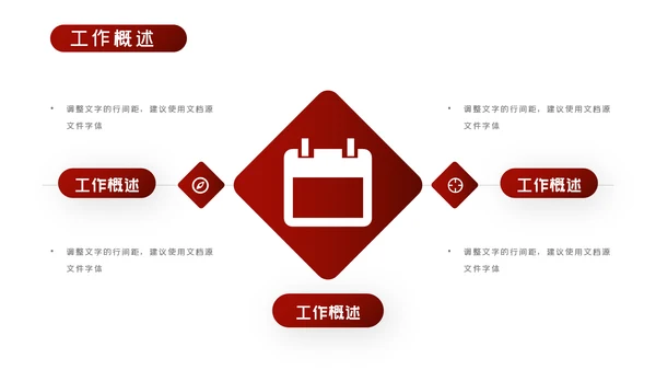 红色商务工作总结工作计划述职报告PPT模板