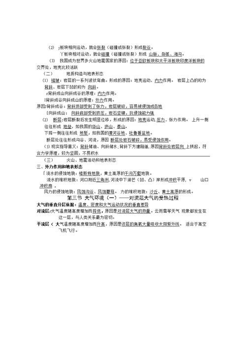 高一地理必修一知识纲要