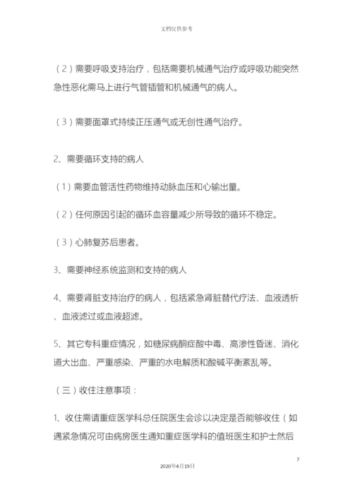 ICU各项规章制度和岗位职责.docx