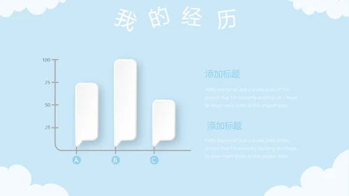蓝色卡通可爱儿童班干部竞选个人简历自我介绍动态PPT模板