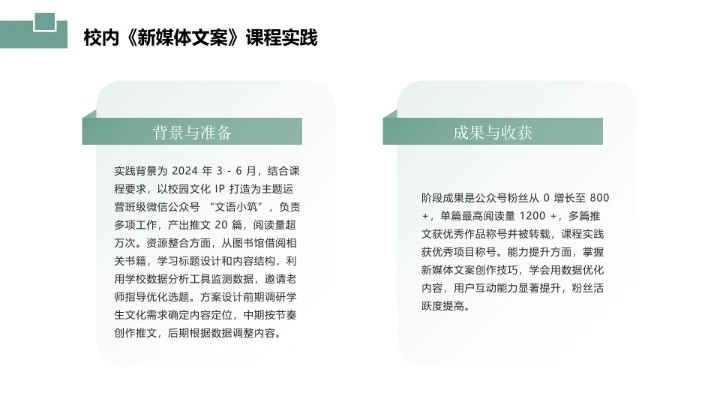 汉语言文学专业大学生职业生涯发展展示参考PPT模版