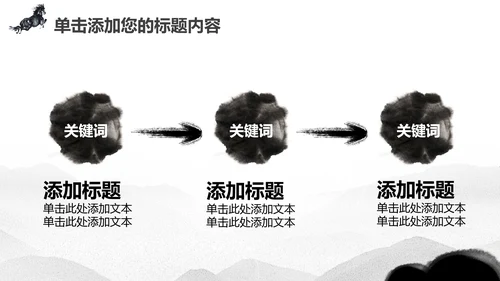 水墨马奔跑吧2017工作总结中国风PPT