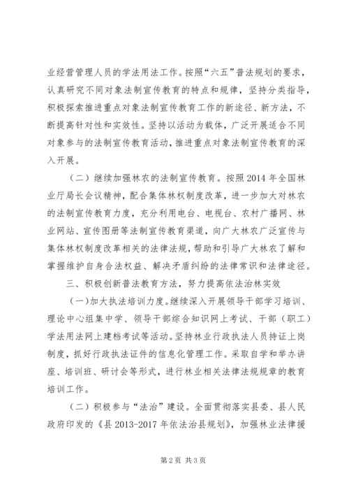 全区普法依法治林工作意见.docx