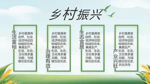 绿色大气乡村振兴农业生产动态PPT
