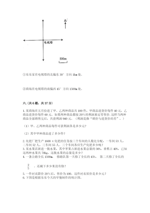 小学六年级下册数学摸底考试题附参考答案（考试直接用）.docx