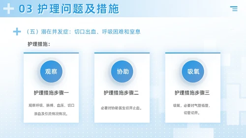 蓝色简约风医疗科研培训甲状腺手术配合及护理课件PPT模板