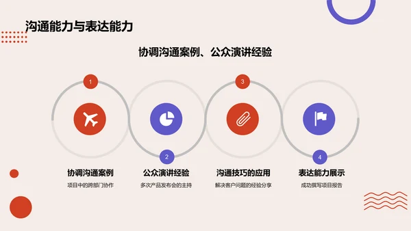 红色插画风求职简历PPT模板