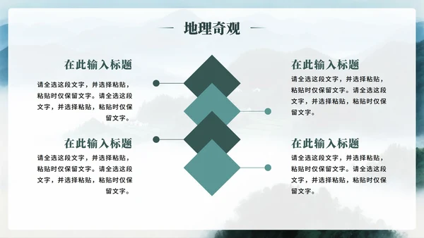 绿色清新实景风贵州旅行攻略旅行计划PPT模板