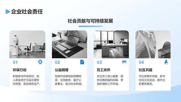 蓝色简约风通用行业企业宣传PPT模板