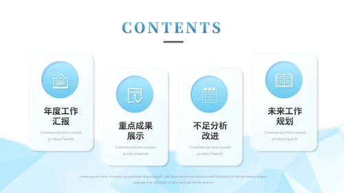 蓝色简约几何抽象年中工作总结工作汇报述职报告ppt模板