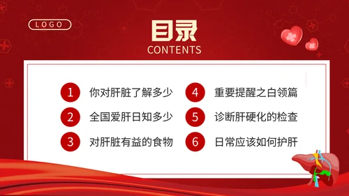 全国爱肝日远离肝硬化肝脏病乙肝通用PPT模板