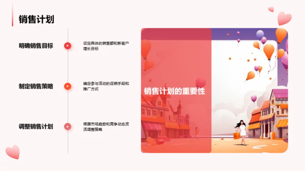 红色卡通双十二销售提升战略PPT模板