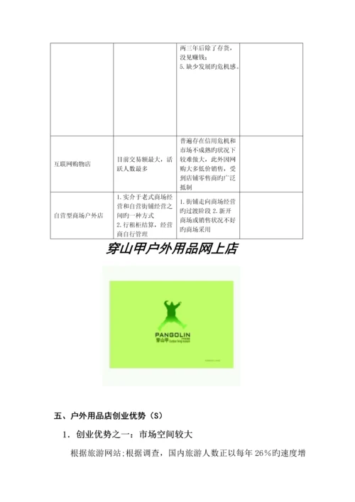 穿山甲户外生活馆创业综合计划书--.docx