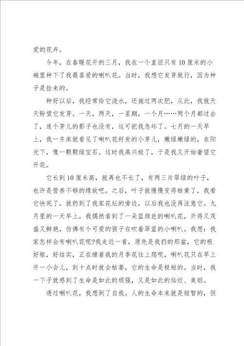 托物言志七年级作文800字5篇