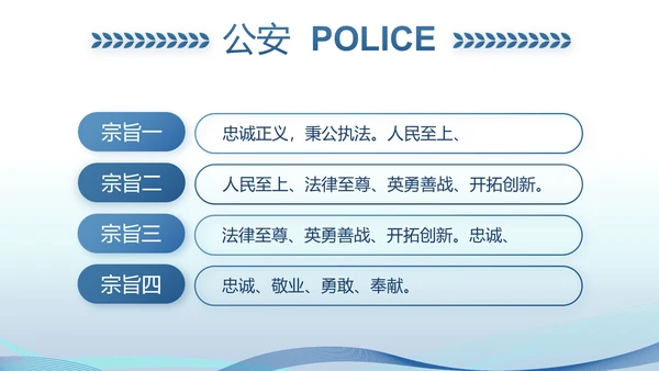 蓝色公安警察演讲年终工作总结PPT