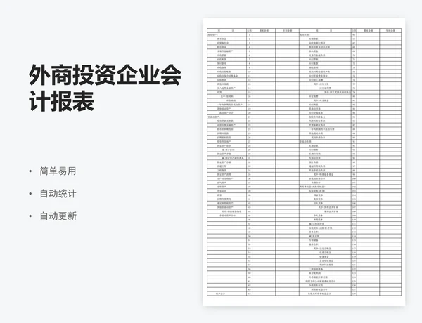 外商投资企业会计报表