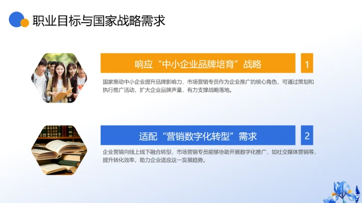 通用版大学生职业生涯规划发展展示（营销岗位）PPT