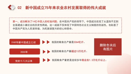 农业农村发展面貌发生翻天覆地的变化新中国成立75周年农业发展成就党课PPT