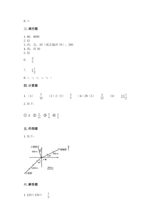 人教版六年级上册数学期中考试试卷（b卷）.docx