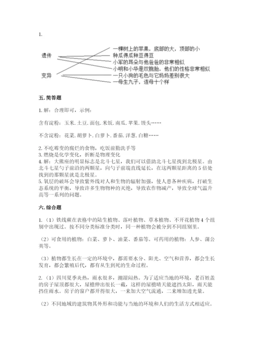 教科版六年级下册科学期末测试卷精品及答案.docx