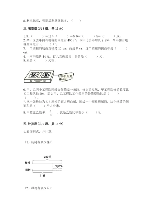苏教版六年级下册数学期中测试卷（实用）.docx