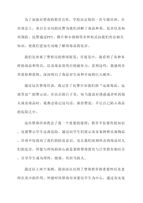 师德师风禁毒培训心得体会