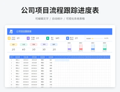 公司项目流程跟踪进度表