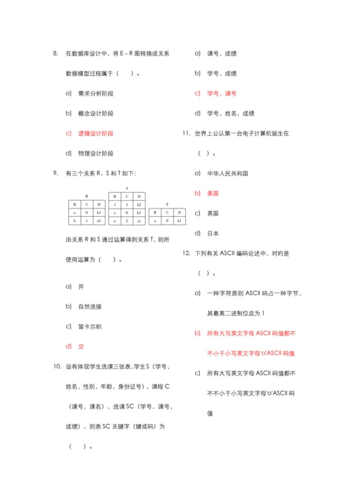 2023年计算机二级MsOffice选择题汇总.docx