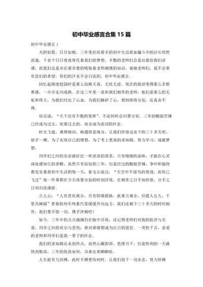 初中毕业感言合集15篇.docx