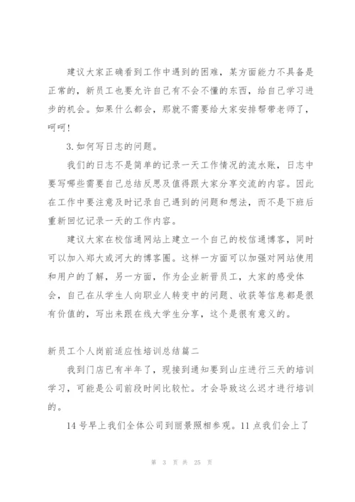 新员工个人岗前适应性培训总结.docx