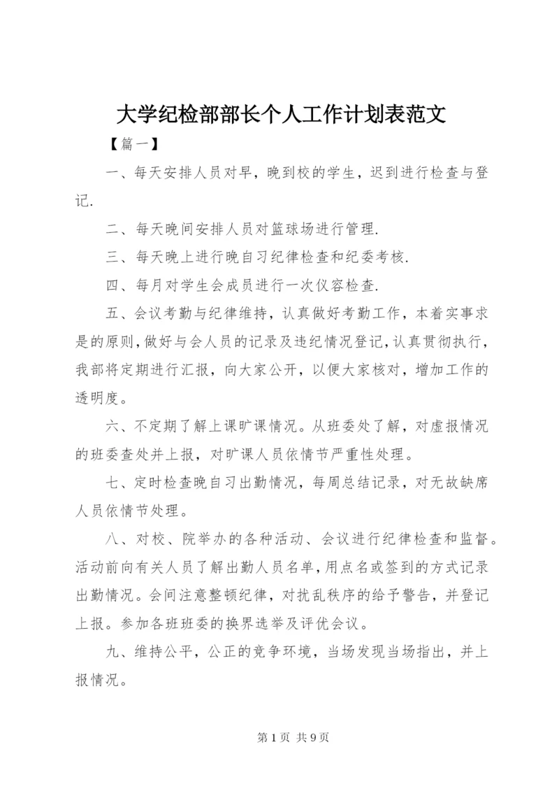 大学纪检部部长个人工作计划表范文.docx