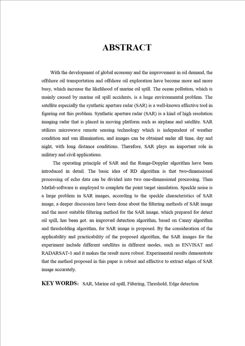 基于合成孔径雷达海洋溢油图像的油膜提取和边缘检测微电子学与固体电子学专业论文