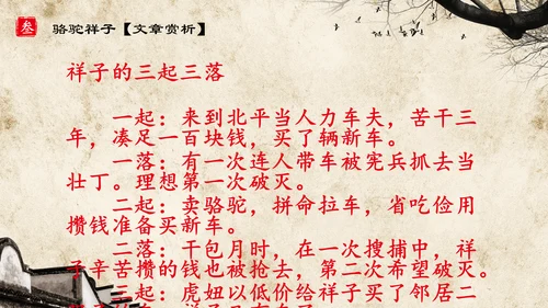 初中语文《骆驼祥子》教育通用PPT教学课件
