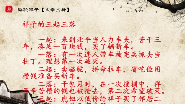初中语文《骆驼祥子》教育通用PPT教学课件