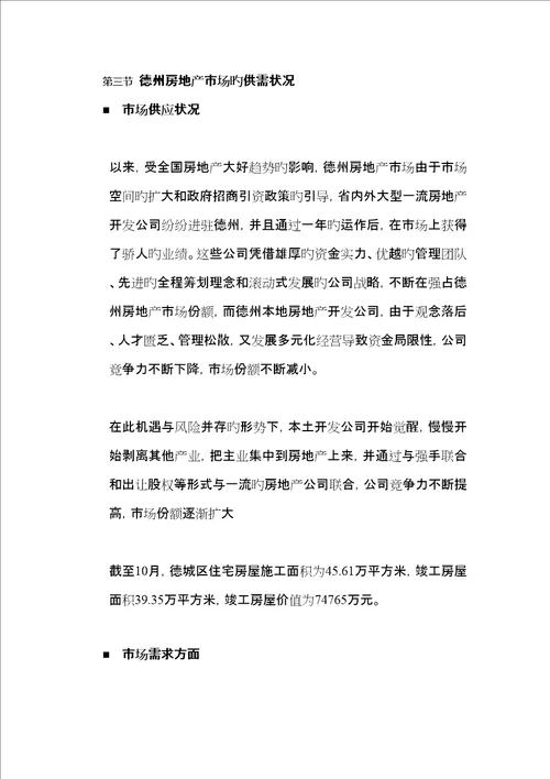 德州鲁班御景园专项项目报告