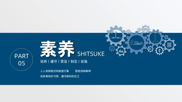 蓝色简约商务公司现场6S管理培训PPT模板