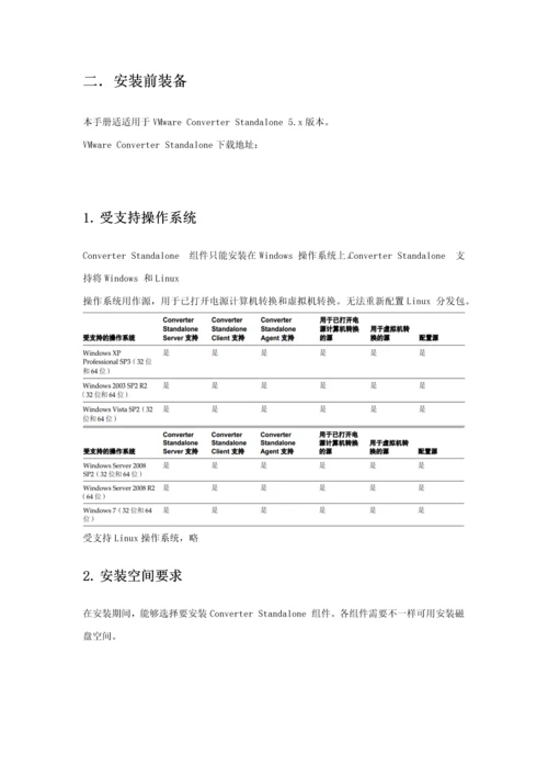 VMwareConverterStandalone虚拟机转换操作基础手册.docx