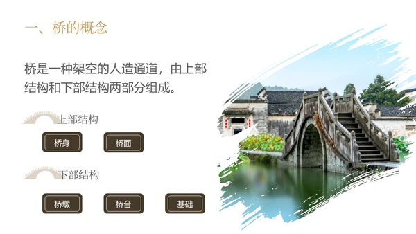 茶褐色简约实拍中国桥梁文化中国桥梁发展史大众科普PPT模板