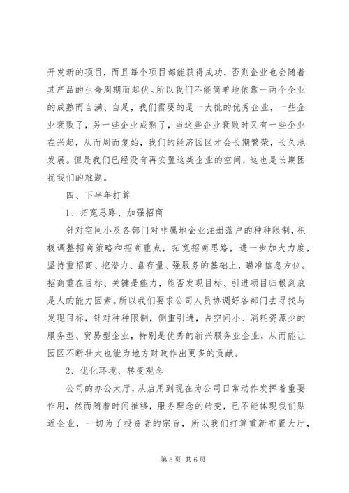 开发区公司上半年工作总结和下半年安排 (3).docx