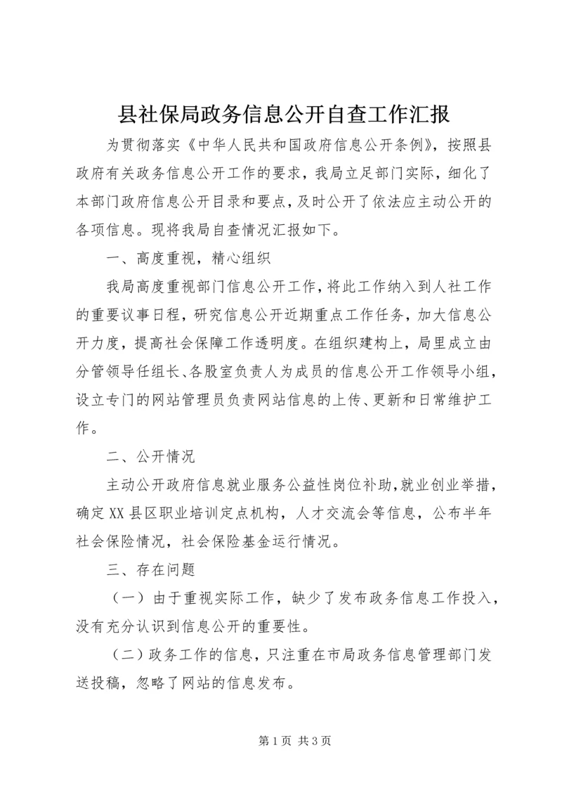 县社保局政务信息公开自查工作汇报.docx